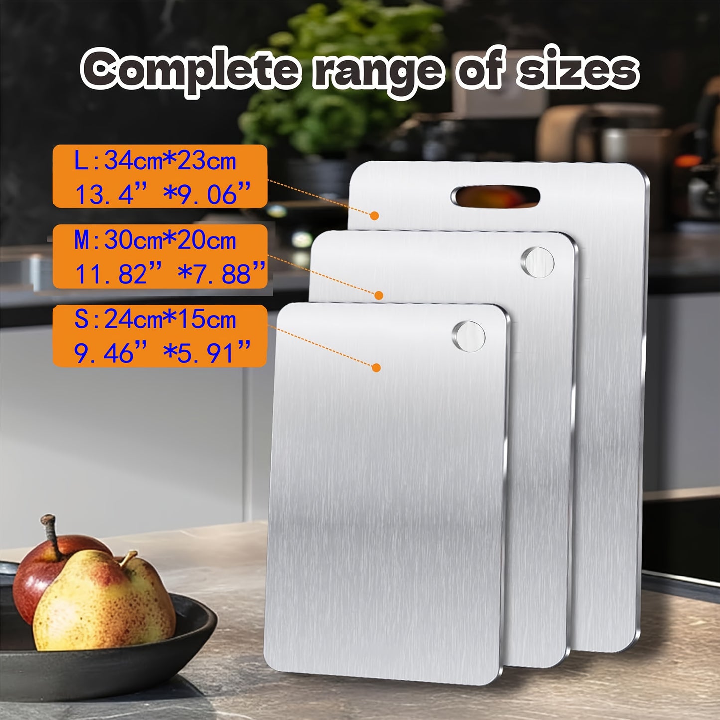 New 2025 Titanium Cutting Board Set - Heavy-Duty 100% Pure Titanium, Double-Sided Food-Safe Kitchen Chopping Boards with Rounded Edges & Non-Slip Grip, Hygienic & Easy-Clean Surface for Meat, Vegetables, Fruits - Ideal Mother