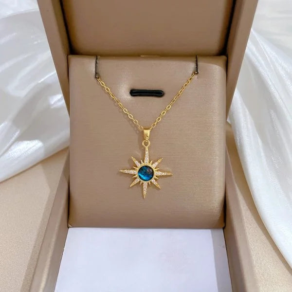 316L Stainless Steel Sun Moon Star Pendant Necklace For Women Exquisite Planet Clavicle Chain Party Jewelry Gifts