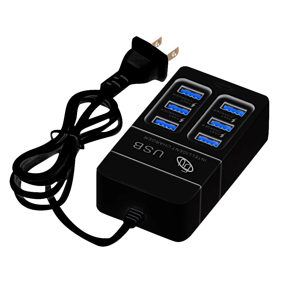 6-in-1 Surge Protector 6-Outlet Extender with 3 USB & 3 Type C Ports Power Strip Multi Plug Outlets Wall Adapter Spaced for Home