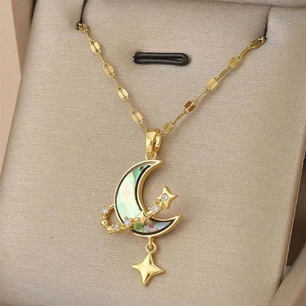 316L Stainless Steel Sun Moon Star Pendant Necklace For Women Exquisite Planet Clavicle Chain Party Jewelry Gifts