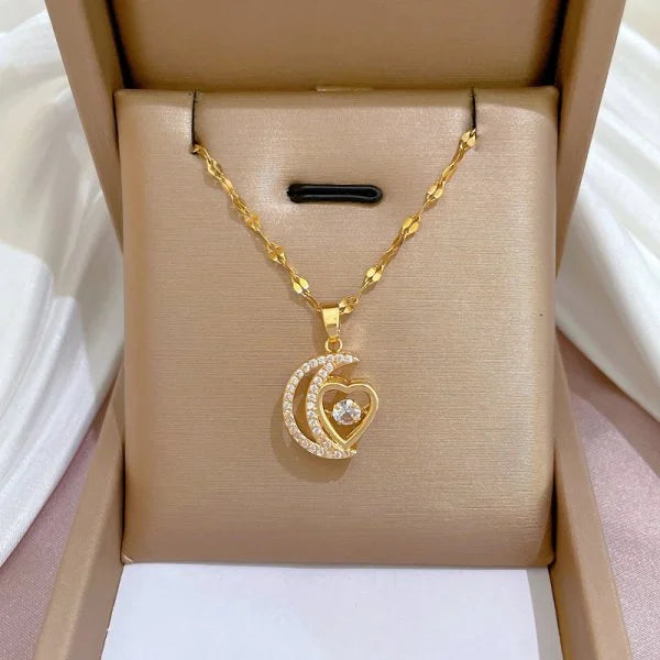 316L Stainless Steel Sun Moon Star Pendant Necklace For Women Exquisite Planet Clavicle Chain Party Jewelry Gifts