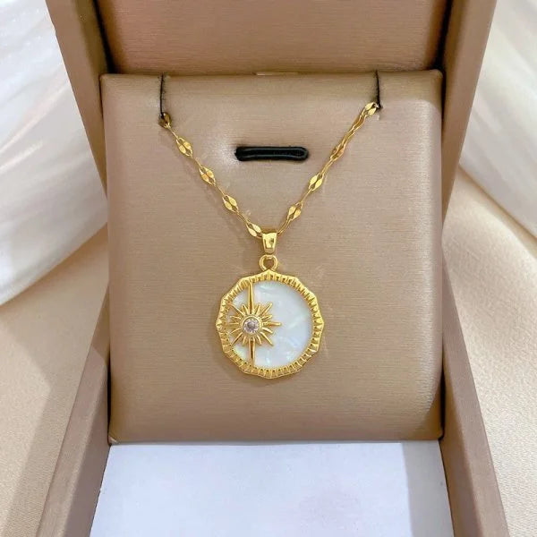 316L Stainless Steel Sun Moon Star Pendant Necklace For Women Exquisite Planet Clavicle Chain Party Jewelry Gifts