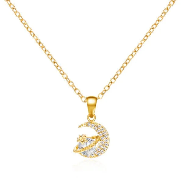 316L Stainless Steel Sun Moon Star Pendant Necklace For Women Exquisite Planet Clavicle Chain Party Jewelry Gifts