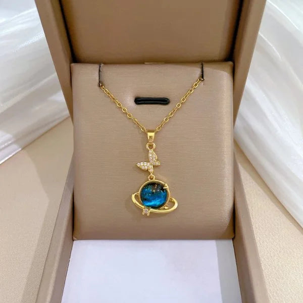 316L Stainless Steel Sun Moon Star Pendant Necklace For Women Exquisite Planet Clavicle Chain Party Jewelry Gifts