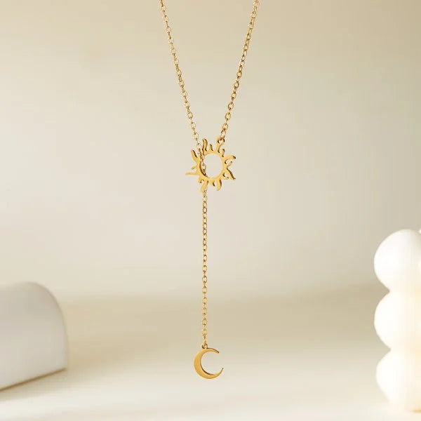 316L Stainless Steel Sun Moon Star Pendant Necklace For Women Exquisite Planet Clavicle Chain Party Jewelry Gifts