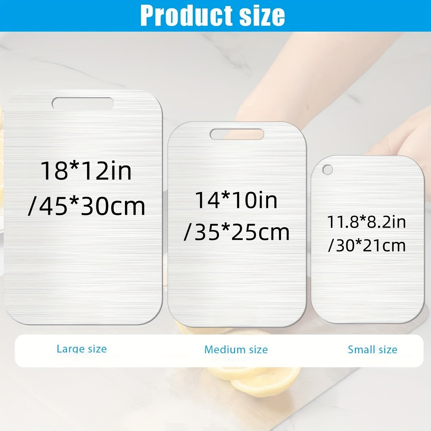 3pcs Premium Titanium Cutting Board Set - Durable, Double-Sided, Food-Safe Kitchen Boards in Large, Medium, Small Sizes with Handles for Efficient Chopping and Slicing, Kitchen Cutting Boards|Modern Kitchenware|Durable Kitche