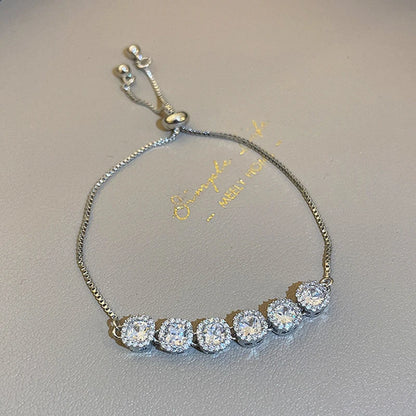 Luxury AAA Zircon Opal Clover Adjustable Bracelet For Women New Fashion Sparkling Gold Color Bracelet Wedding Jewelry Party Gift