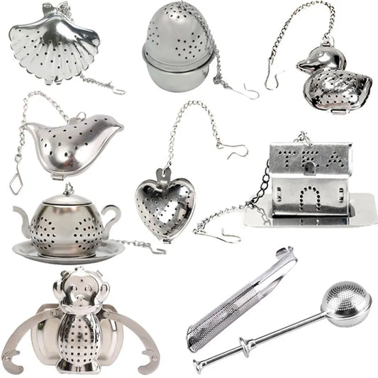 Tea Striner Infuser Stainless Steel Teasoon Filter Seasoning Ball Mesh Reusable Loose Leaf Spice Filter Kitchen Accessorie