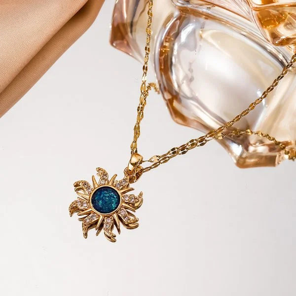316L Stainless Steel Sun Moon Star Pendant Necklace For Women Exquisite  Planet Clavicle Chain Party Jewelry Gifts