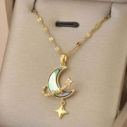 316L Stainless Steel Sun Moon Star Pendant Necklace For Women Exquisite  Planet Clavicle Chain Party Jewelry Gifts